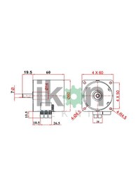 Resim İKON TEKNİK AC SENKRON MOTOR 60 KTYZ 14 Watt 10 RPM 220 Volt VİYOL MOTORU - KULUÇKA ÇEVİRME MOTORU 