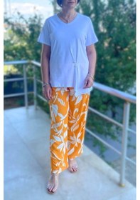 Resim Mia Butik Büyük Beden Bahar Takım Beyaz-turuncu Beyaz-turuncu 