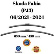 Resim Skoda Fabia Pj3 2021 2022 2023 2024 Uyumlu Ön Cam Muz Tipi Silecek Süpürgesi Seti 650/450mm Silbak 