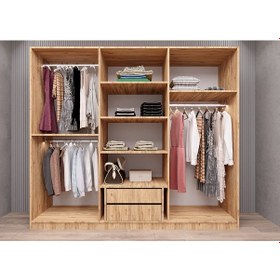 Resim Nesse Reflekte Cam 6 Kapaklı Gardırop Montaj Dahil -çam 240 Cm 