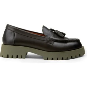 Resim Deery Kadın Hakiki Deri Yeşil Püsküllü Loafer - 02033ZYSLC02 