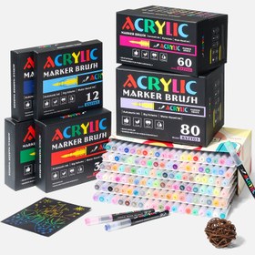 Resim 12/24/36/48/60/80/120 Renkli Akrilik Boya Kalemleri - Profesyonel Sanatçı Fırça Uçları, Kanvas, Ahşap, Cam, Kumaş, Taş Boyama, El Sanatları için Toksik Olmayan Hızlı Kuruyan Boya Kalemleri - Sanatçılar, Öğrenciler, DIY Projeleri için İdeal, Okul ve Yılbaşı Hediyeleri, Sanatsal Çizim, Canlı Renkler, Pürüzsüz Uygulama, Çizim Araçları, El Sanatları Tutkunları, Akrilik Kalemi, Texta 