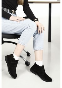 Resim Gönderi(R) Gönderi R Siyah Süet Oxford Kalıp Kauçuk Taban Hakiki Deri Bot Siyah-Süet 