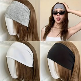 Resim 1 Adet Ekstra Geniş Kaymaz Elastik Spor Bandı - Ağır Hizmet Tipi Nem Emici Antrenman Bandı ile Ergonomik Tasarım & Yoga, Koşu, Halter Kaldırma, Yüzme için Güvenli Tutuşlu -Kaydırak Bant Çok Renk Seçeneği ile (Gri/Siyah/Beyaz/Lacivert/Bej) Terlemeyi Önleyen Saç Bandı Hem Erkeklere hem de Bayanlara Uygun Islak veya Kuruk Saç İçin Mükemmel Fitness Başbandı 