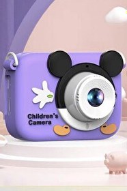 Resim Torima CMR-16 Mor Mini 1080P 2.0" Ekran 5 Adet Oyun HD Çocuk Kamera Dijital Fotoğraf Makinesi 