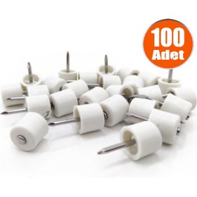 Resim DİKO Çivili Raf Pimi Beyaz Lüks 100 Adet 