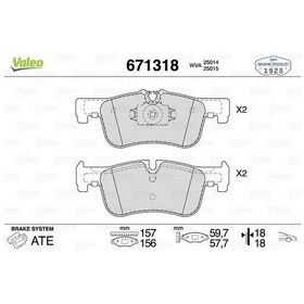 Resim Valeo 671318 Ön Balata Bmw 114i 116ı 114d 116d 118d 11 218d04 218ı 15 22273bw 