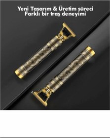 Resim Vintage Vıntage T9 Saç Sakal T9 Tıraşmakinesi Jilet Usb Şarjlı Tıraş Makinesi 