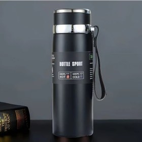 Resim Dashanshop Siyah 1000ml Paslanmaz Çelik Termos 24saat Sıcak 48saat Soğuk Tutar Mat Kaplama Taşma Önleyici Kapak 