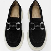 Resim Klein Siyah Süet Hakiki Deri Kadın Loafer Ayakkabı Siyah Süet Siyah 