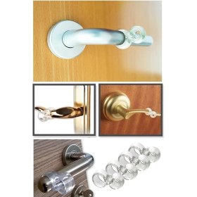 Resim Şeffaf Kapı Kolu Stoperi Kapı Kolu Tamponu 4 Adet Kapı Güvenliği 