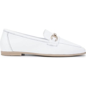 Resim Tamer Tanca Kadın Hakiki Deri Beyaz Loafer Ayakkabı 879 3651 Bn Ayk Y25 Beyaz Dr Beyaz 