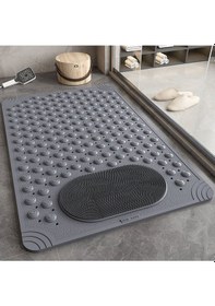 Resim Vantuzlu Banyo Ve Duş Kaydırmazı Dikdörtgen,duşa Kabin Küvet İçi Vantuzlu Banyo Paspası 36 X 69,5 Cm Gri 