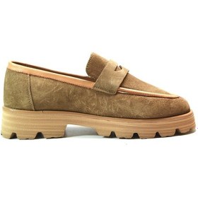 Resim Onlo Ayakkabı Lf.201 Deri Taba Kalın Taban Loafer Kadın Ayakkabı Taba 