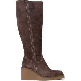 Resim Deery Kadın Hakiki Süet Kahverengi Dolgu Topuk Çizme - 61206ZKHVC01 