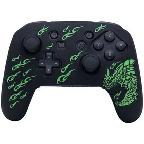 Resim Nintendo Switch Pro Oyun Kolu Yumuşak Şok Emici Silikon Koruyucu Kılıf Uyumlu Yeşil 
