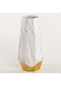 Resim Euro Flora Mermer Desenli Seramik Vazo 14x14x28 Cm 