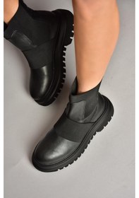 Resim Fox Shoes T312101909 Siyah Kalın Tabanlı Kadın Bot Siyah 