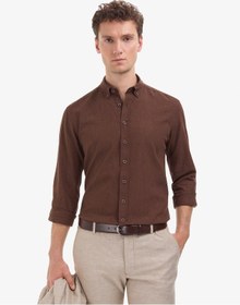 Resim Pierre Cardin Erkek Koyu Kahverengi Gömlek Desenli 50320941-vr084 