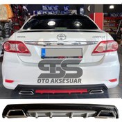 Resim Toyota Corolla 2007-2012 Difüzör Arka Tampon Eki 2 Egzoz Çıkışlı Gri Lüx Tip 
