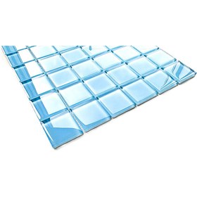 Resim MozaiKristaL Havuz ve Tüm Yüzeyler için 48x48x6mm. Arktik Buz Mavisi 30x30cm. Fileli Kristal Mozaik. 