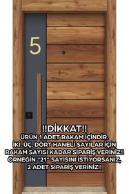 Resim Neon Kapı Daire Numarası 1 mm Gold ve Gümüş Ayna Pleksi Yapışkanlı 
