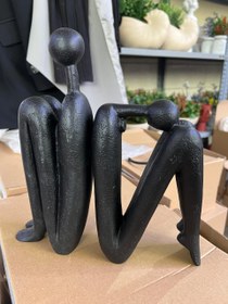 Resim Abstract Bookends Set of 2, Modern Figurines for Shelf or Desk Decor, Abstract Bookends, Modern Bookshelf Decor, Polyester Bookend Set - Object-7 