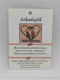 Resim Morey Kırmızı Ipli Örgülü El Yapımı Çarpı Işaretli 2li Arkadaş Bileklik 