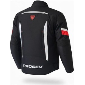 Resim Prosev Ce2150 4 Mevsim Motosiklet Montu Siyah-kırmızı Motorcu Mont 