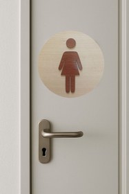 Resim Şirin Lazer WC YÖNLENDİRME TABELASI AHŞAP MDF 