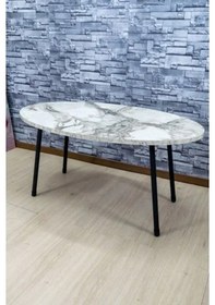 Resim Uslucan Alışveriş Orta Sehpa Elips Metal Ayak Efes Çok Renkli 