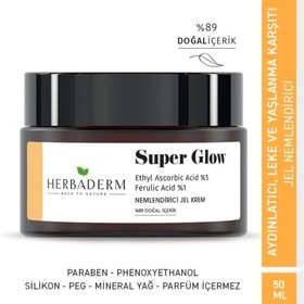 Resim Herbaderm Super Glow Aydınlatıcı Leke Karşıtı Nemlendirici Jel Krem 50ml 