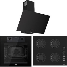 Resim FryArt Artline 7 Programlı Dijital Turbo Siyah Ankastre Set (QEP63CS - CS205-FA - D077-SA) 