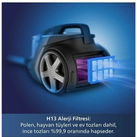 Resim Philips Marathon Ultra Emiş Gücü HEPA Filtreli Premium Toz Torbasız Süpürge 