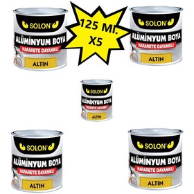 Resim solon 5 Adet Alüminyum Yaldız Boya Altın 125 Ml. 