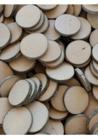 Resim 10 Adet 3-5 Cm Ahşap Hobi Boyama Hediyelik Kütük Dilimi 