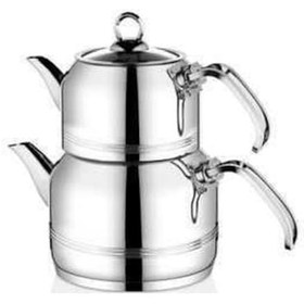 Resim 8092 - Xxl Jumbo Boy - 4 Parça - Paslanmaz Çelik, Indüksiyon Uyumlu, Çaydanlık, Gümüş Gövde, Gümüş Detay Gümüş 