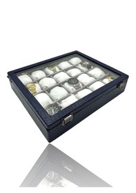 Resim Diji 20'li Saat Kutusu Saat Çantası Timsah Lacivert İçi Gri Beyaz 