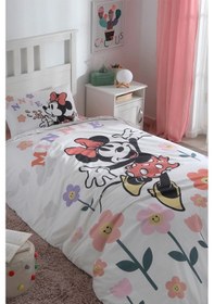 Resim Özdilek Lisanslı Disney Minnie Mouse Flowers Tek Nevresim Takımı Beyaz 