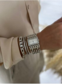 Resim Has Gümüş Taşlı Kaburga Saat 