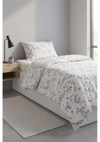Resim Floral Breeze %100 Pamuk Tek Kişilik Nevresim Takımı 160x220 Cm Beyaz 