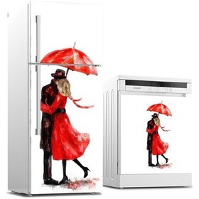 Resim Buzdolabı Ve Bulaşık Makinası Beyaz Eşya Sticker Kaplama Romantik 