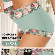 Resim 6'lı MEIYATING Kadın Yüksek Bel Külot Seti - Şık Çiçek Desenli, Rahat & Nefes Alabilir Polyester Karışımı, Elde Yıkanabilir - Çeşitli Renkler 