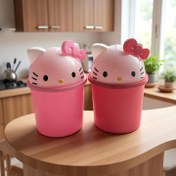 Resim Hello Kitty Mini Çöp Kutusu Kapaklı ve Küçük Plastik Atık Kabı, Masaüstü, Ofis, Okul ve Mutfak İçin Sevimli Ayrılabilir Çöp Tepsisi, Kızlar için Harika Hediye, Doğum Günü ve Tatiller 