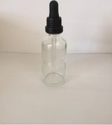 Resim 50Ml Cam Şeffaf İnce Cam Damlalıklı Kilitli Kapak Siyah(10 Ad... 