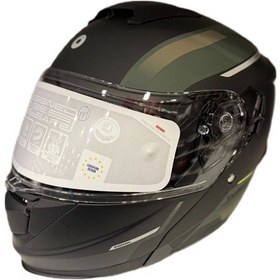 Resim Shiro Discover Royal Sv Çene Açılır Kask Mat Yeşil - Siyah 