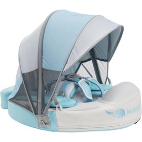 Resim Mambobaby Yüzme Simidi - Blue Angel, Emniyetli, Gölgelikli ve Ayak Destekli 
