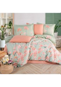 Resim Clasy Tek Kişilik Ranforce Nevresim Takımı Nivora V1 Pudra Görsel 