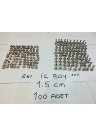 Resim 1.5 C CM Dosya Klasör Menü Kartela Vidası Nikel Inox Renk 100 Adet 