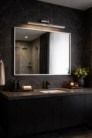 Resim Viesteknoloji DEKORATİF PİLLİ AYNA TABLO ÜSTÜ KROM KASA GÜN IŞIĞI LED ARMATÜR FLÜT APLİK EV OFİS DEKORASYONU 